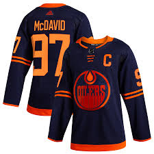 2019/20 Connor McDavid Edmonton Oilers Adidas Alternate Home Navy Jersey - Pastime Sports & Games