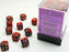 Gemini 36-Piece Dice Set Purple-Red with Gold - Pastime Sports & Games