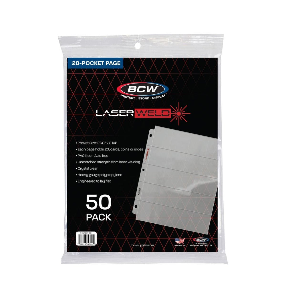 BCW Laser Weld 20-Pocket Pages (50ct. Pack) - Pastime Sports & Games