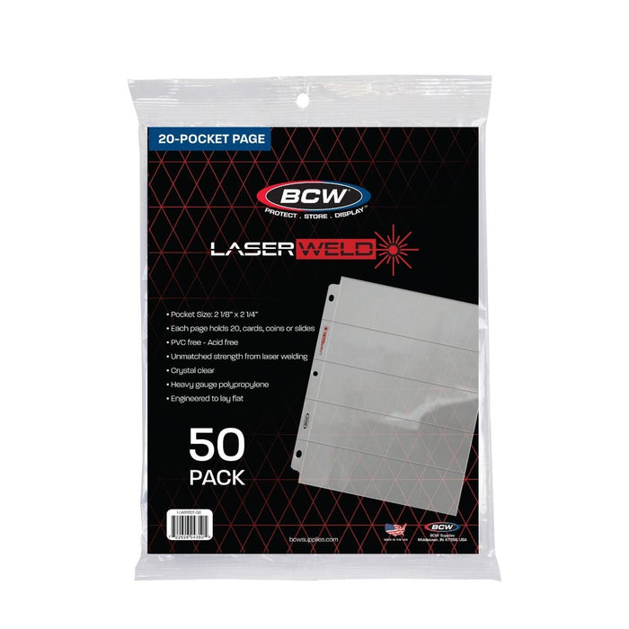 BCW Laser Weld 20-Pocket Pages (50ct. Pack) - Pastime Sports & Games