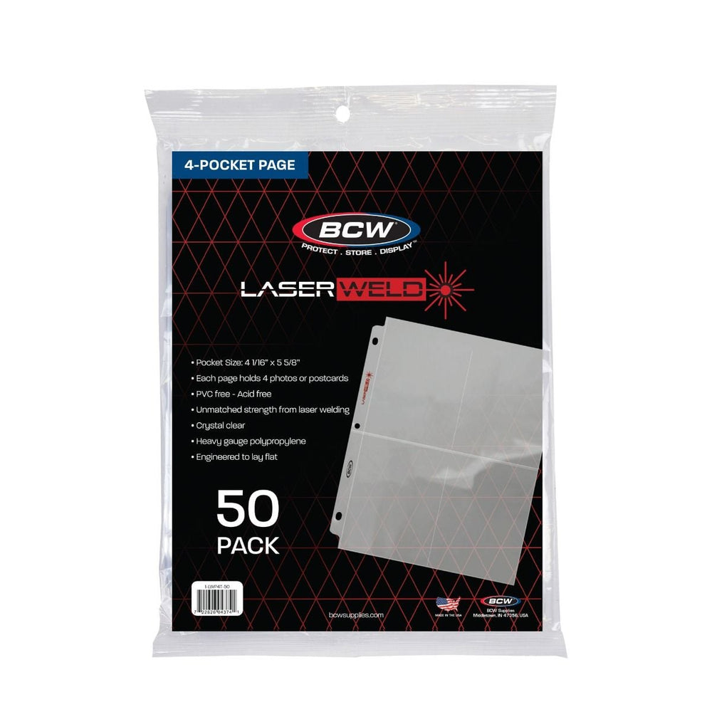 BCW LaserWeld 4-Pocket Photo Pages