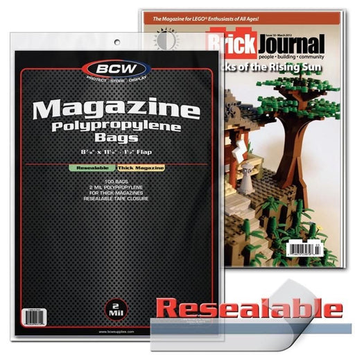 BCW Thick Resealable Magazine Bags - Pastime Sports & Games