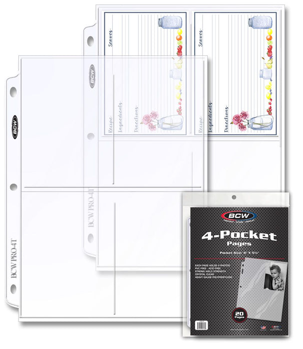 BCW 4-Pocket Pages 20 Pack