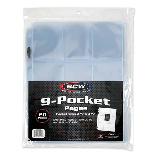 BCW 9-Pocket Pages 20 Pack - Pastime Sports & Games