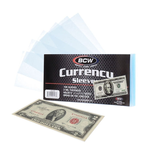 BCW Currency Sleeves - Regular Bill - Pastime Sports & Games