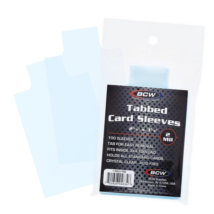 BCW Standard Trading Card Sleeves With Tab - Pastime Sports & Games