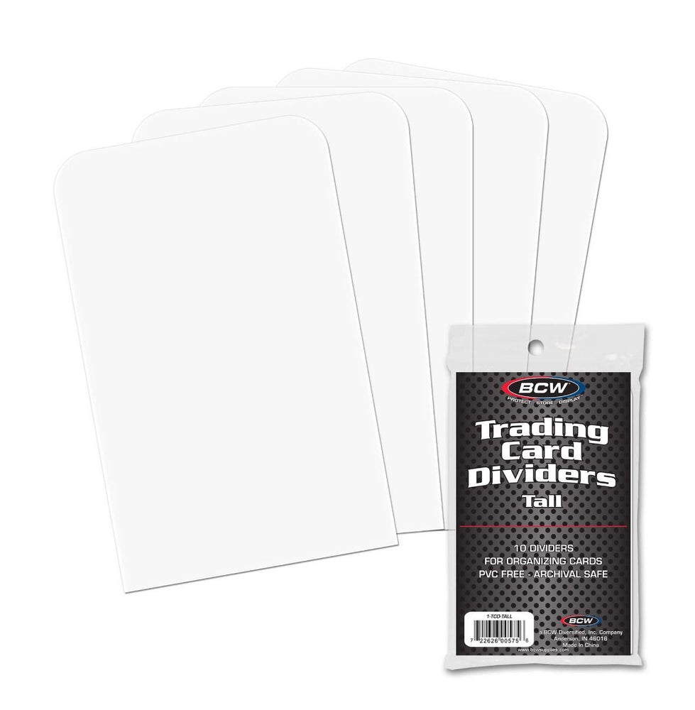 BCW Trading Card Dividers (Tall) - Pastime Sports & Games