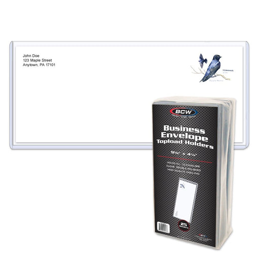 BCW Business Envelope Topload Holders - Pastime Sports & Games