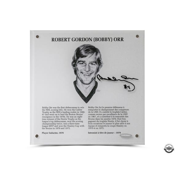 Bobby Orr Autographed “Hockey Hall of Fame” Frosted Plaque 9X9