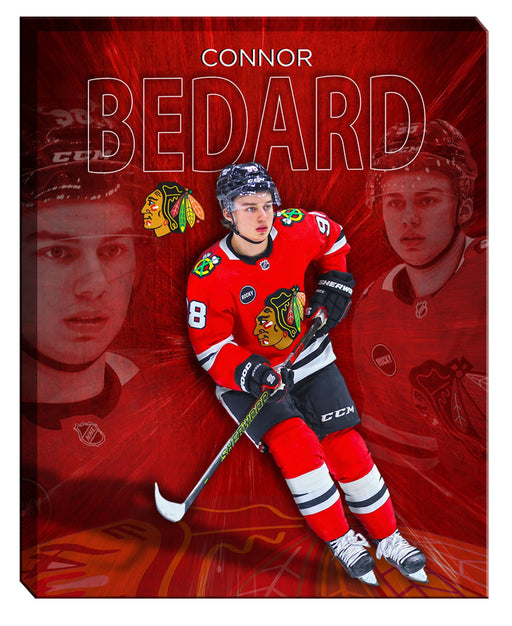 Connor Bedard 16X20 Chicago Blackhawks Framed Canvas Collage