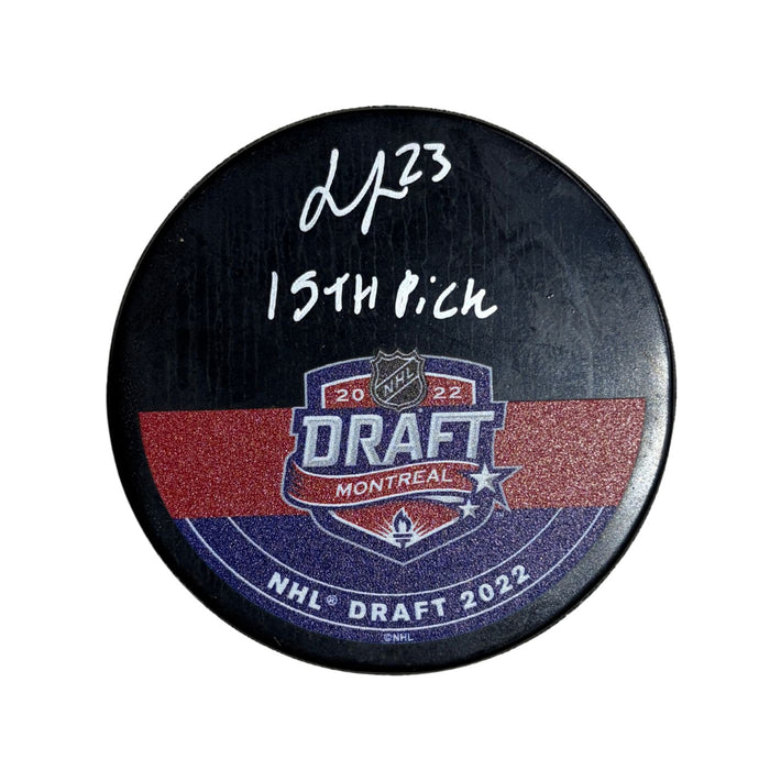 Jonathan Lekkerimaki Autographed & Inscribed 2022 Draft Hockey Puck (Printed) - Pastime Sports & Games