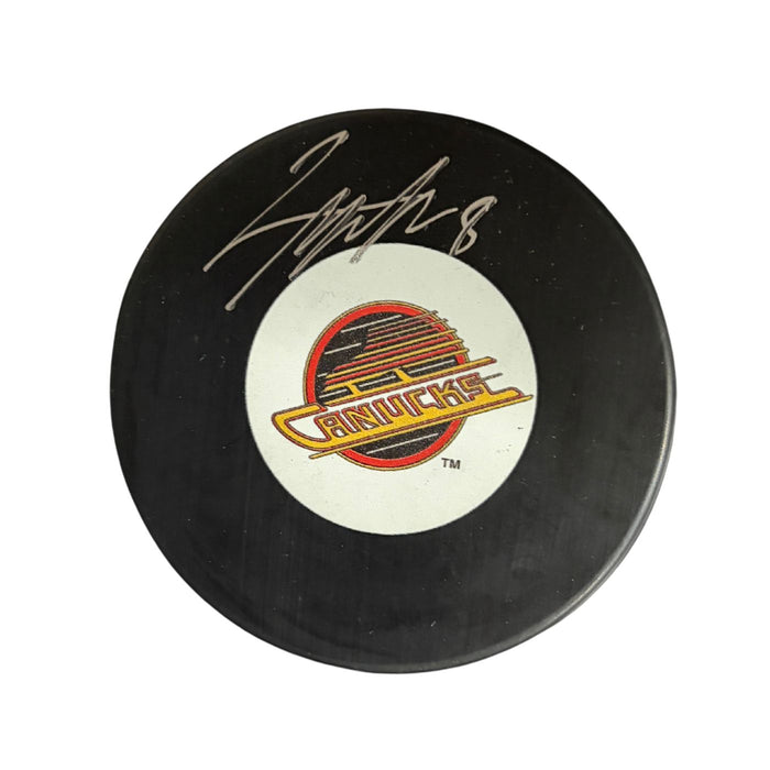 Conor Garland Autographed Vancouver Canucks Skate Hockey Puck (Small Logo Puck) - Pastime Sports & Games