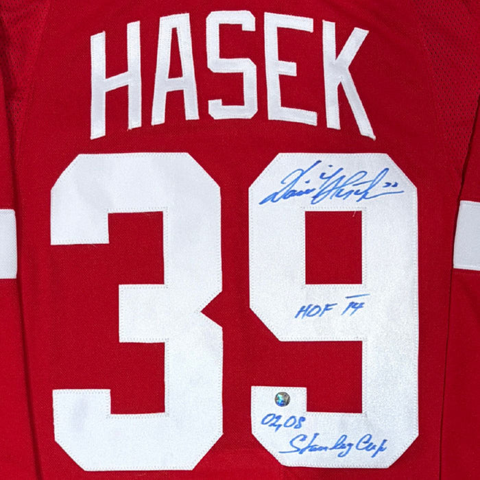 Dominik Hasek Autographed Detroit Red Wings Adidas Home Jersey - Pastime Sports & Games