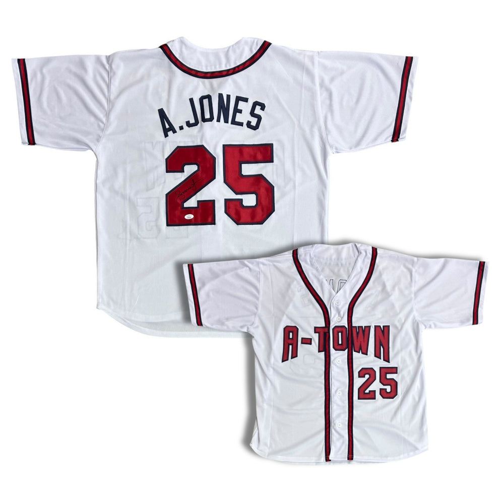 Andruw Jones Autographed "A-Town" Custom White Baseball Jersey