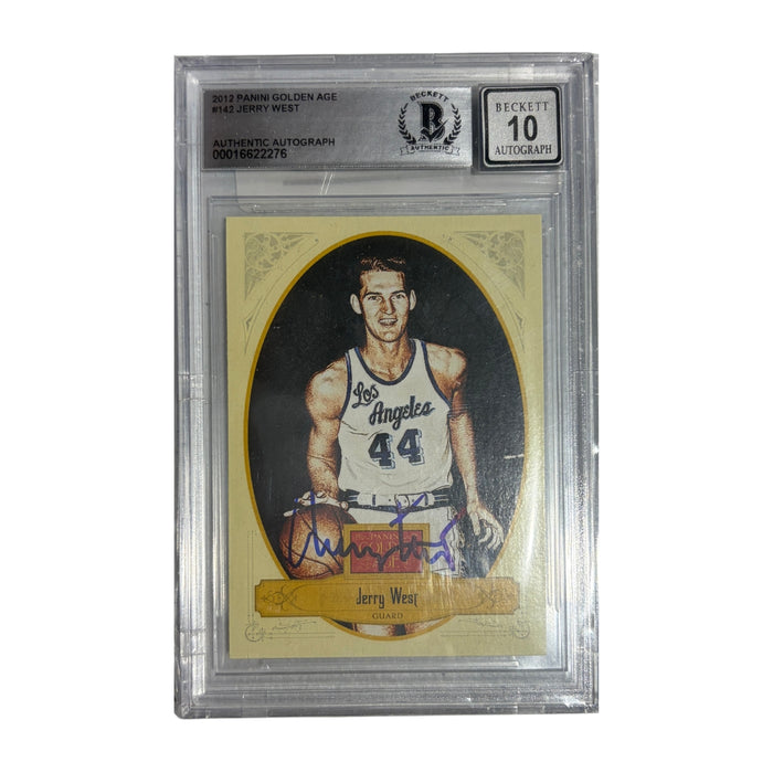Jerry West Autographed 2012 Panini Golden Age #142 Beckett Slabbed/Graded Card