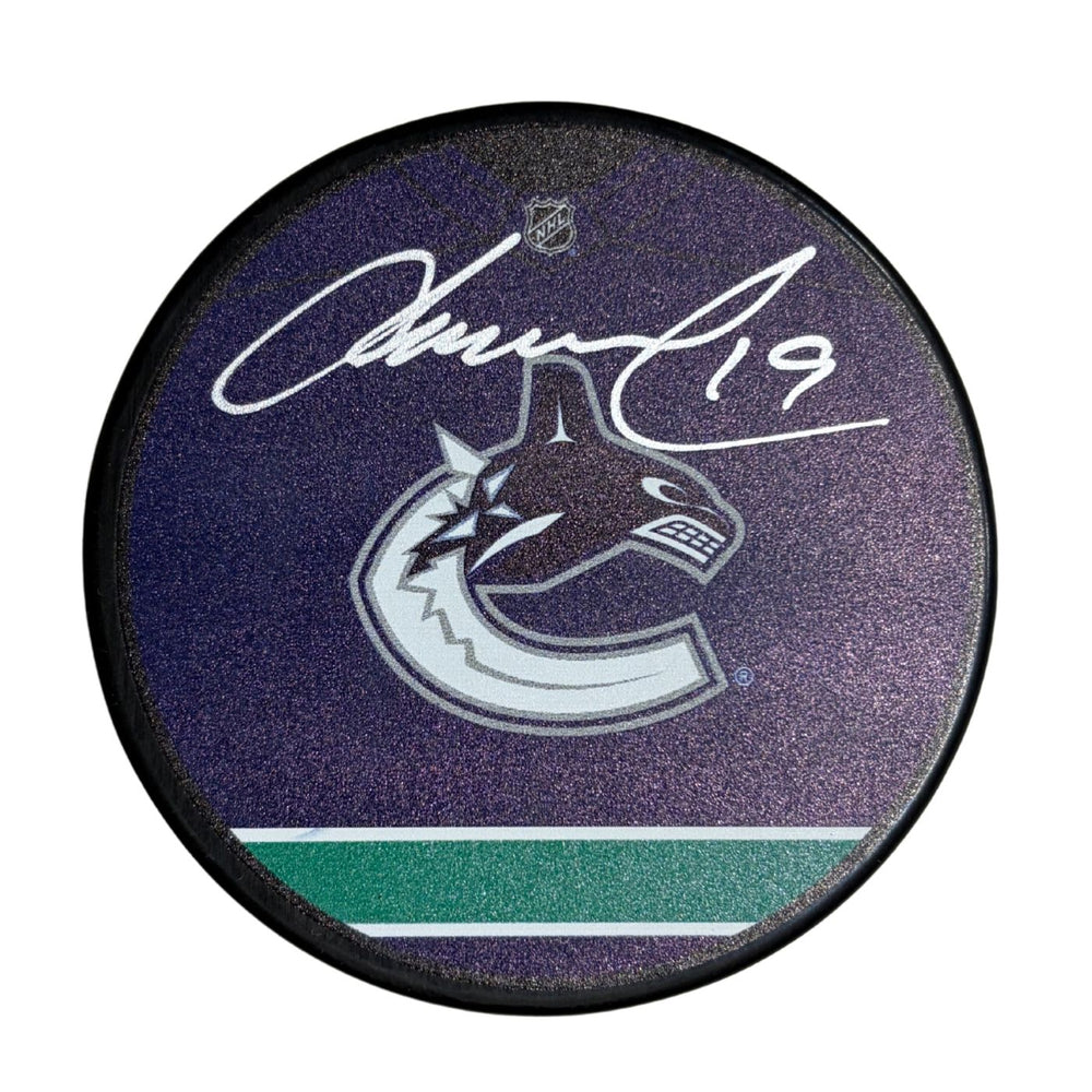 Markus Naslund Autographed Vancouver Canucks Puck (Orca Logo) - Pastime Sports & Games