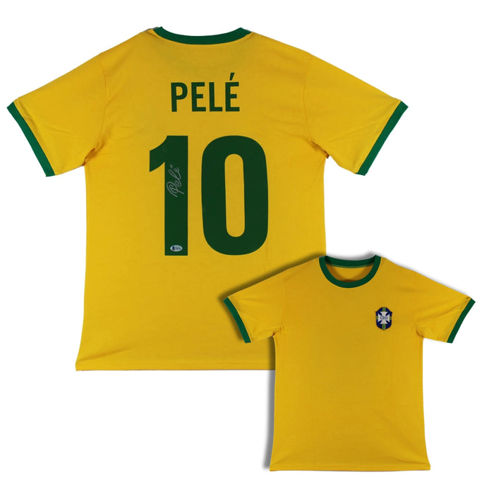 Pele Autographed Brazil Soccer Jersey/Shirt