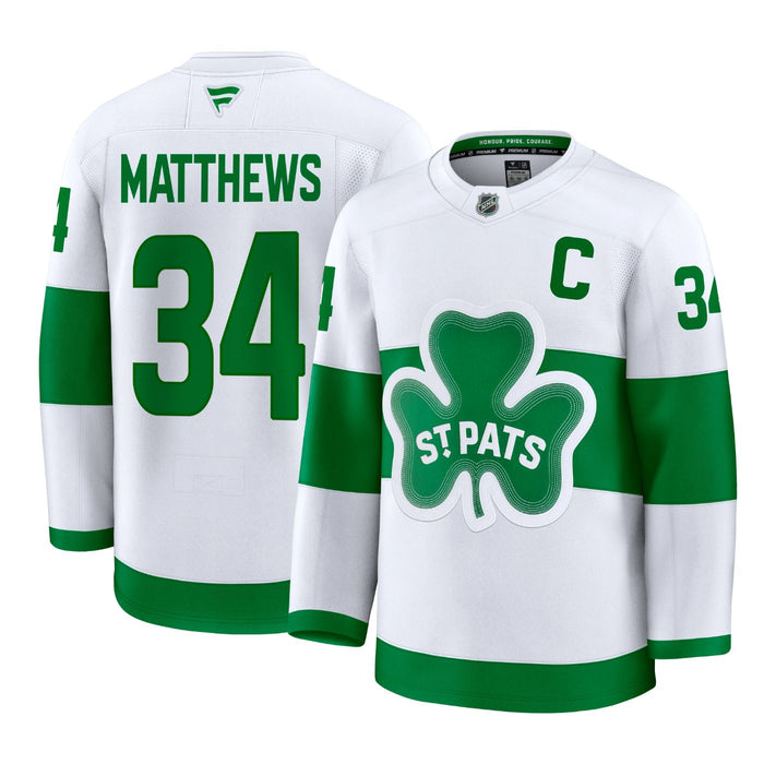 Auston Matthews Toronto Maple Leafs 2024 White Alternate Premium Hockey Jersey