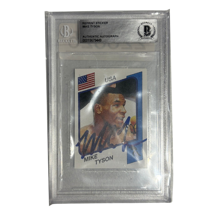 Mike Tyson Autographed Sticker Beckett Slabbed Card