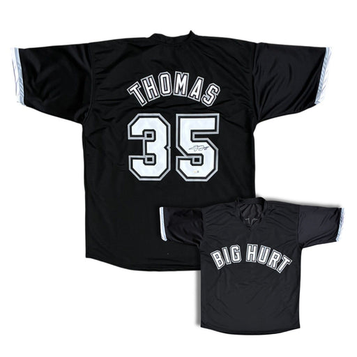 Frank Thomas Autographed "Big Hurt" Custom Black Football Jersey