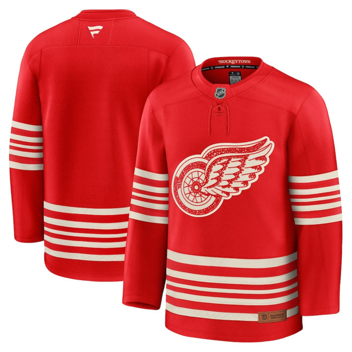 Blank Detroit Red Wings 2025 Red Centennial Premium Hockey Jersey