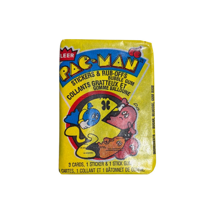 1980 Fleer Pac-Man Stickers & Rub-Offs Pack/Box (Canadian Bi lingual packaging)