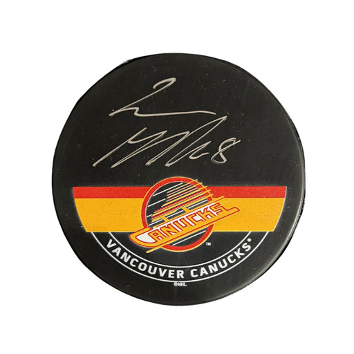 Conor Garland Autographed Vancouver Canucks Skate Hockey Puck
