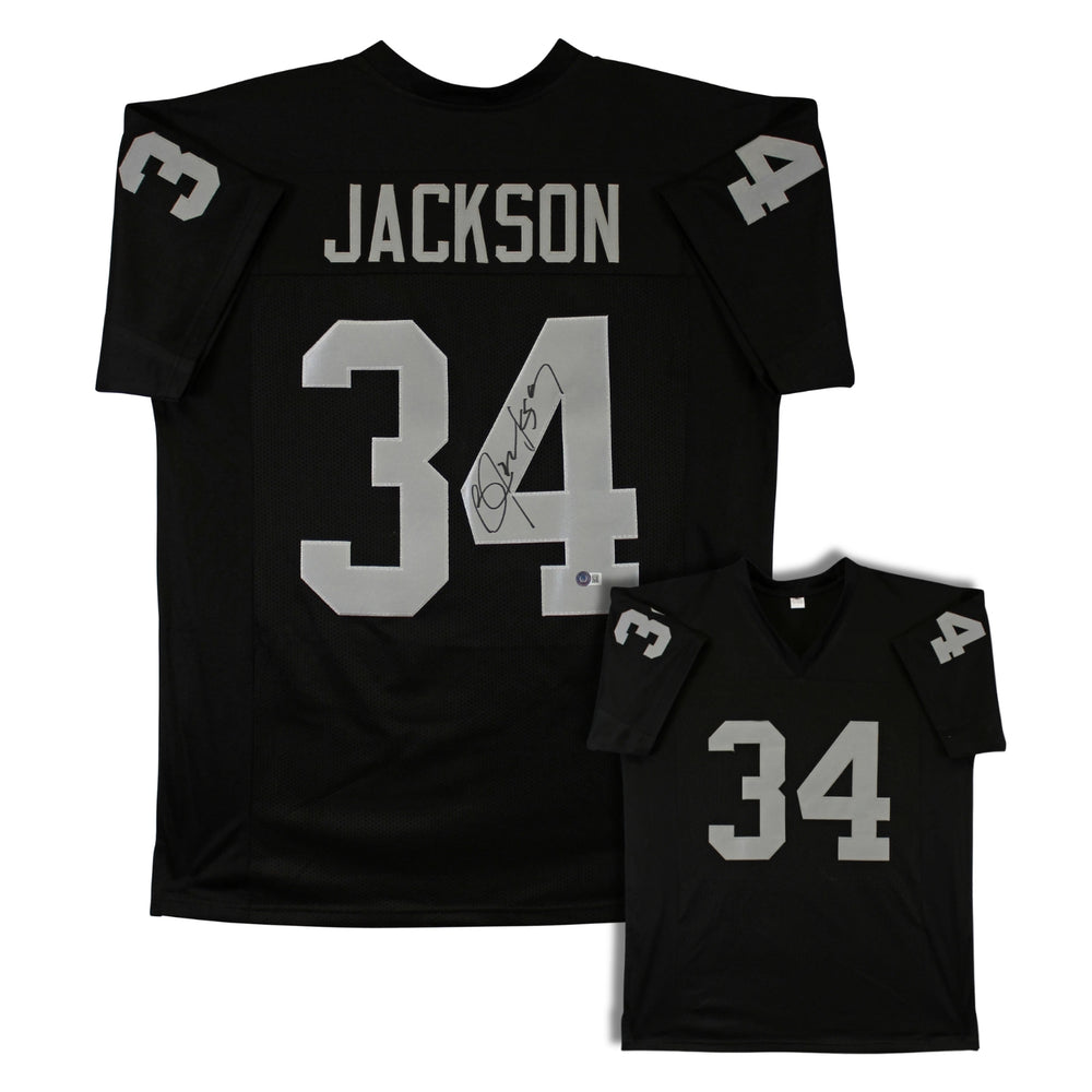 Bo Jackson Autographed Custom Black Football Jersey