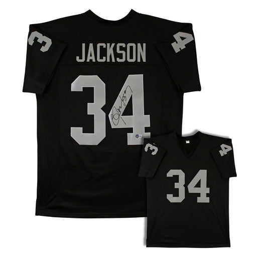 Bo Jackson Autographed Custom Black Football Jersey