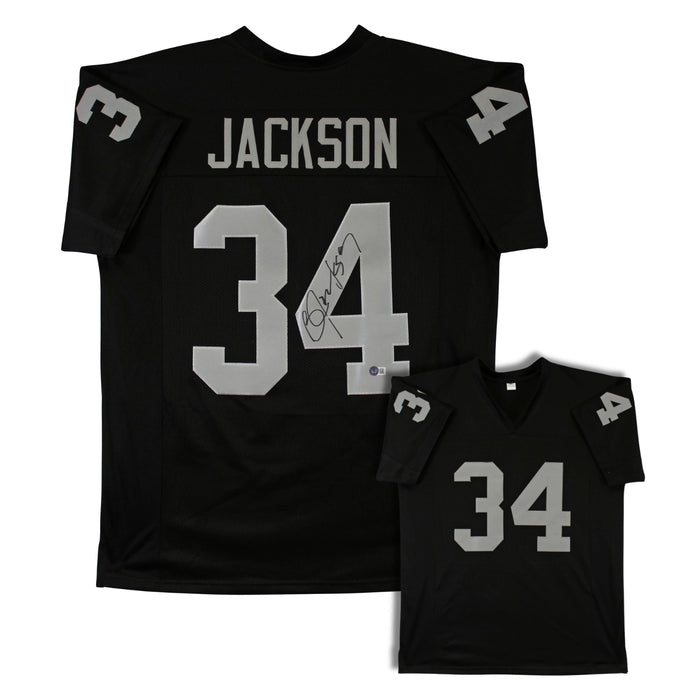 Bo Jackson Autographed Custom Black Football Jersey
