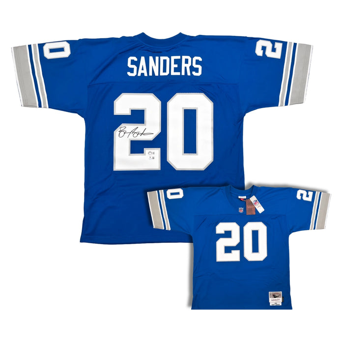 Barry Sanders Autographed Detroit Lions 1996 Mitchell & Ness Blue Legacy Throwback Jersey