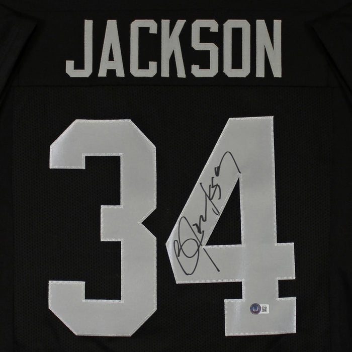 Bo Jackson Autographed Custom Black Football Jersey