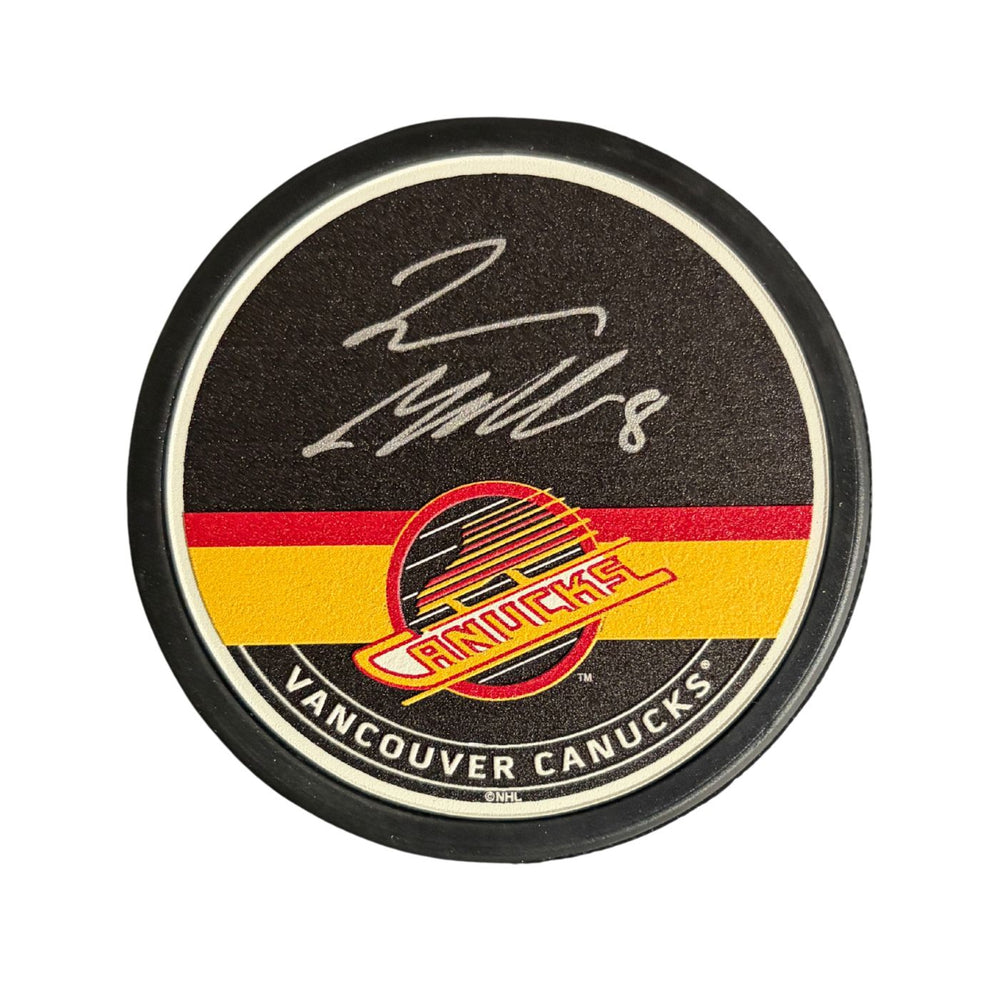 Conor Garland Autographed Vancouver Canucks Skate Textured Autograph Puck - Pastime Sports & Games