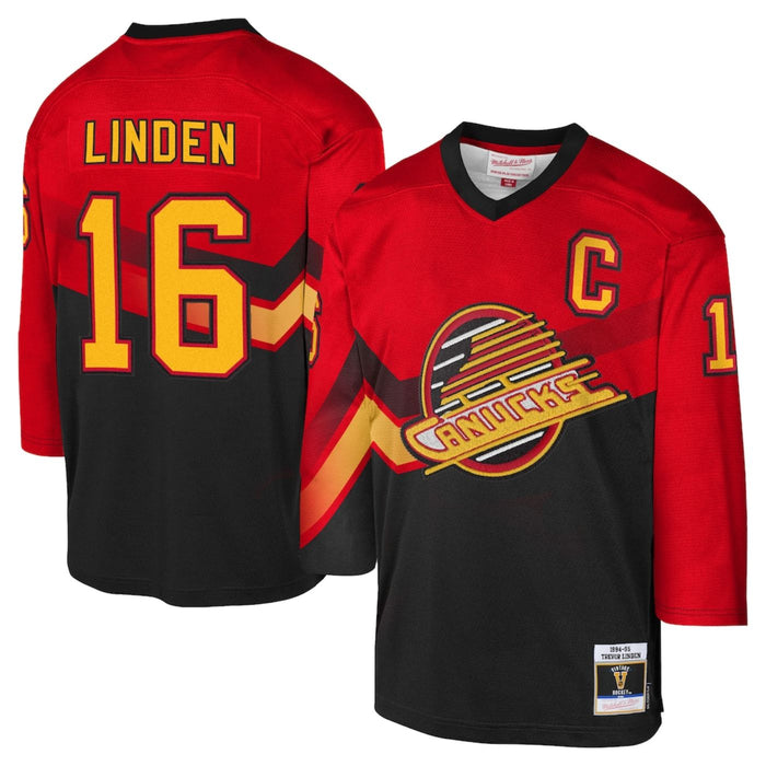 Trevor Linden Vancouver Canucks 1995-96 Red Power Play Hockey Jersey - Pastime Sports & Games