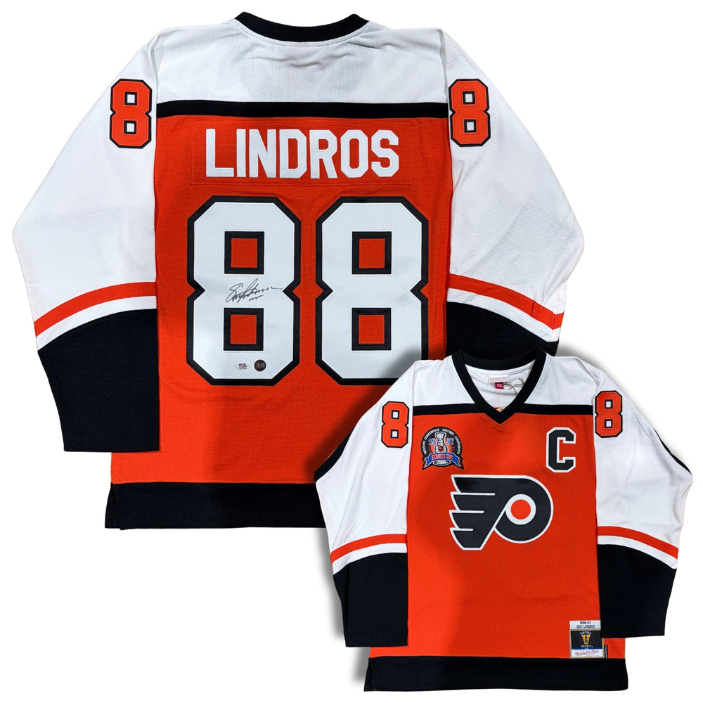 Eric Lindros Autographed Mitchell & Ness Vintage Hockey 1996-97 Philadelphia Flyers Jersey - Pastime Sports & Games