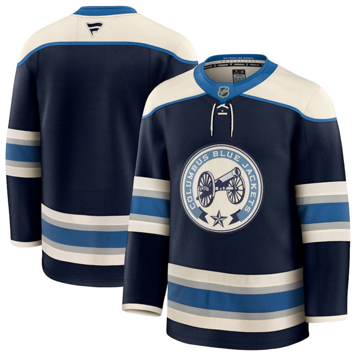 Blank Columbus Blue Jackets 2024 Navy Alternate Premium Hockey Jersey