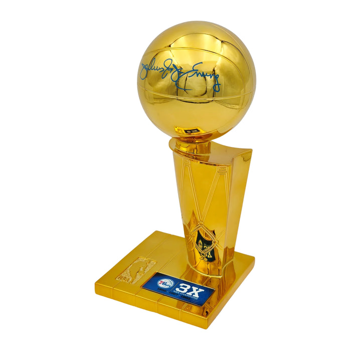 Julius Erving Autographed Philadelphia 76ers NBA Champions Mini Trophy Fanatics Beckett BAS Witness Stock