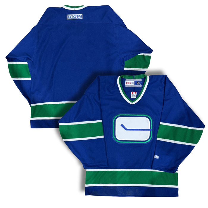 Blank Vancouver Canucks Blue Vintage CCM Home Hockey Jersey - Pastime Sports & Games