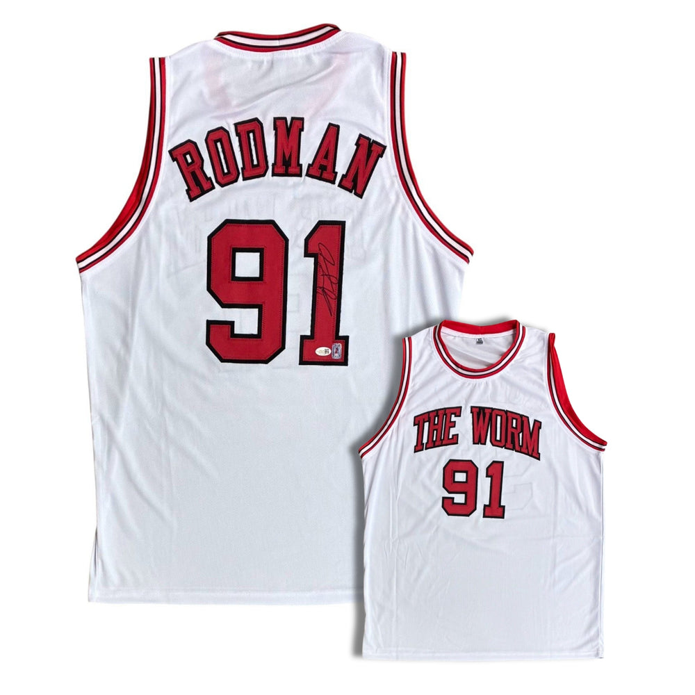 Dennis Rodman Autographed "The Worm" Custom White Jersey