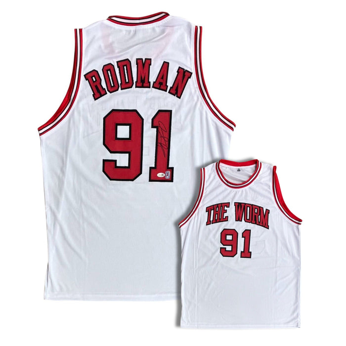 Dennis Rodman Autographed "The Worm" Custom White Jersey