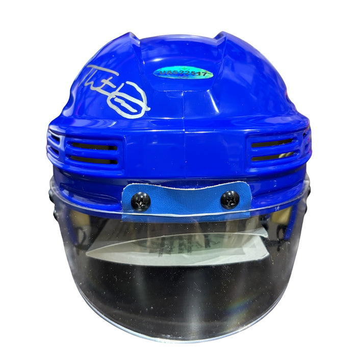 Thatcher Demko Autographed Vancouver Canucks Blue Mini Helmet - Pastime Sports & Games