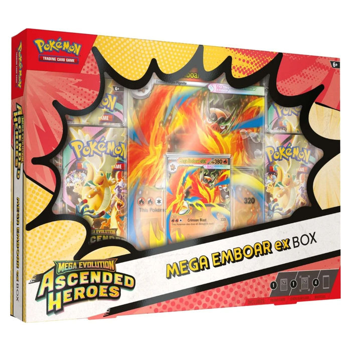 Pokemon Ascended Heroes Mega Meganium/Emboar/Feraligator ex Box/Case - Pastime Sports & Games