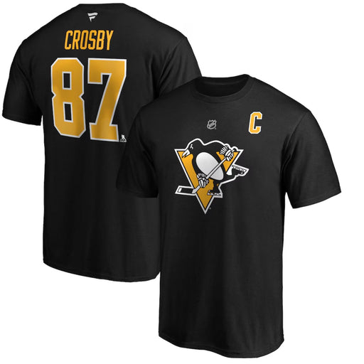 Sidney Crosby Pittsburgh Penguins Fanatics Authentic Stack Name & Number Black T-Shirt