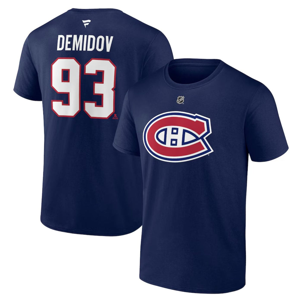 Ivan Demidov Montreal Canadiens Fanatics Authentic Stack Name & Number Navy T-Shirt
