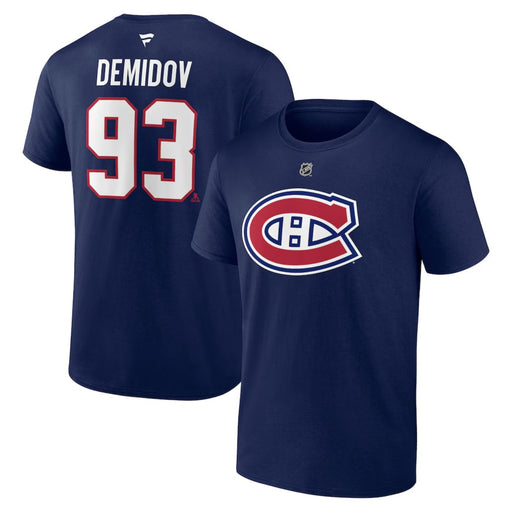 Ivan Demidov Montreal Canadiens Fanatics Authentic Stack Name & Number Navy T-Shirt