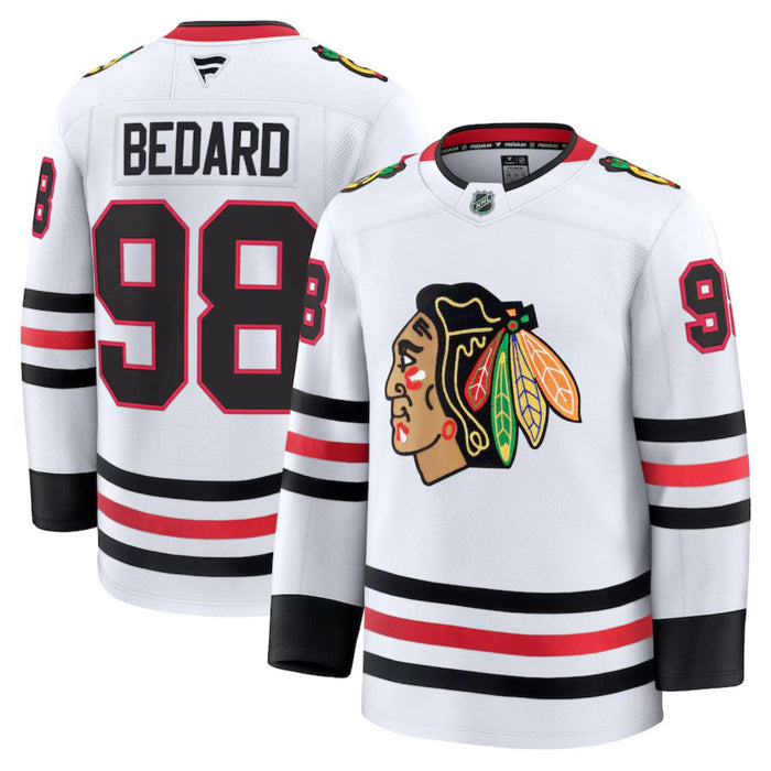 Connor Bedard Chicago Blackhawks 2024 White Premium Hockey Jersey