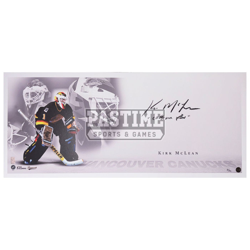 Kirk McLean Autographed Vancouver Canucks Print - Pastime Sports & Games