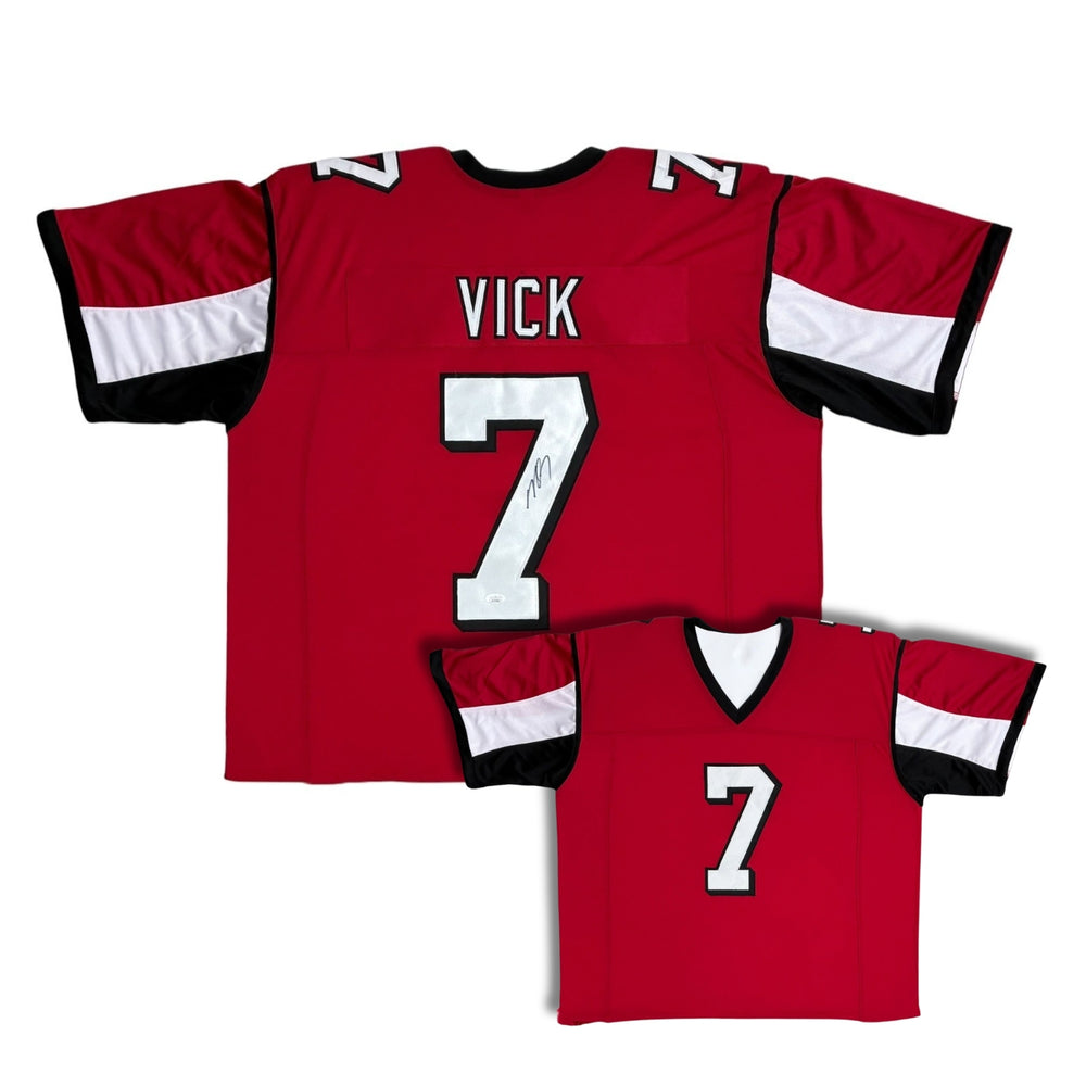 Michael Vick Autographed Custom Red Football Custom Jersey