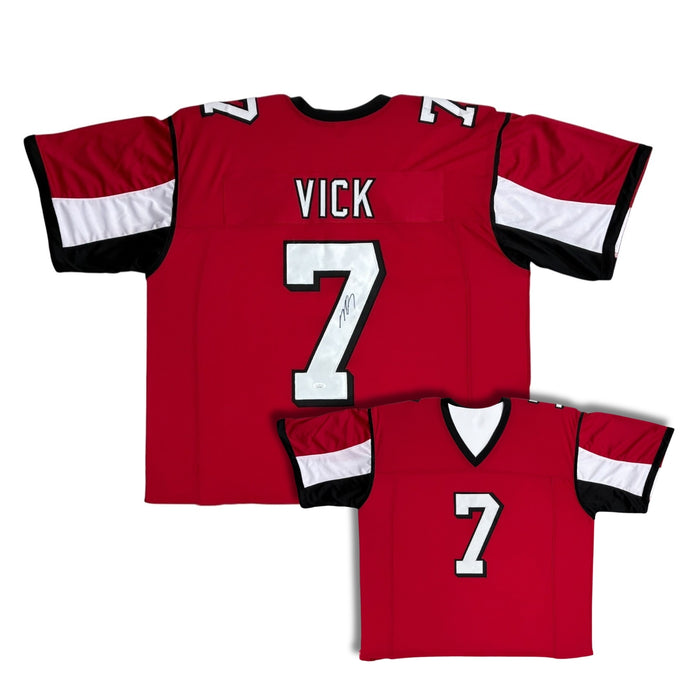 Michael Vick Autographed Custom Red Football Custom Jersey