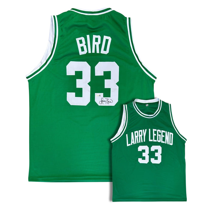 Larry Bird Autographed "Larry Legends" Custom Green Basketball Jersey